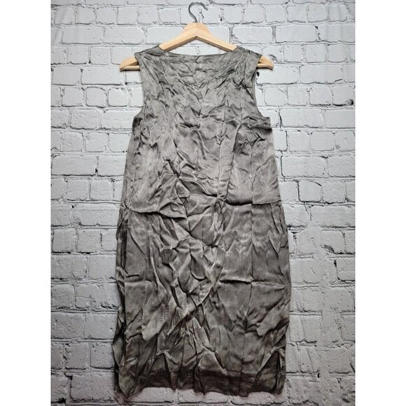 Les Copains 100% Silk Shell Marbled Gray Cowl Neck Sleeveless Dress Size Unknown - Picture 10 of 12